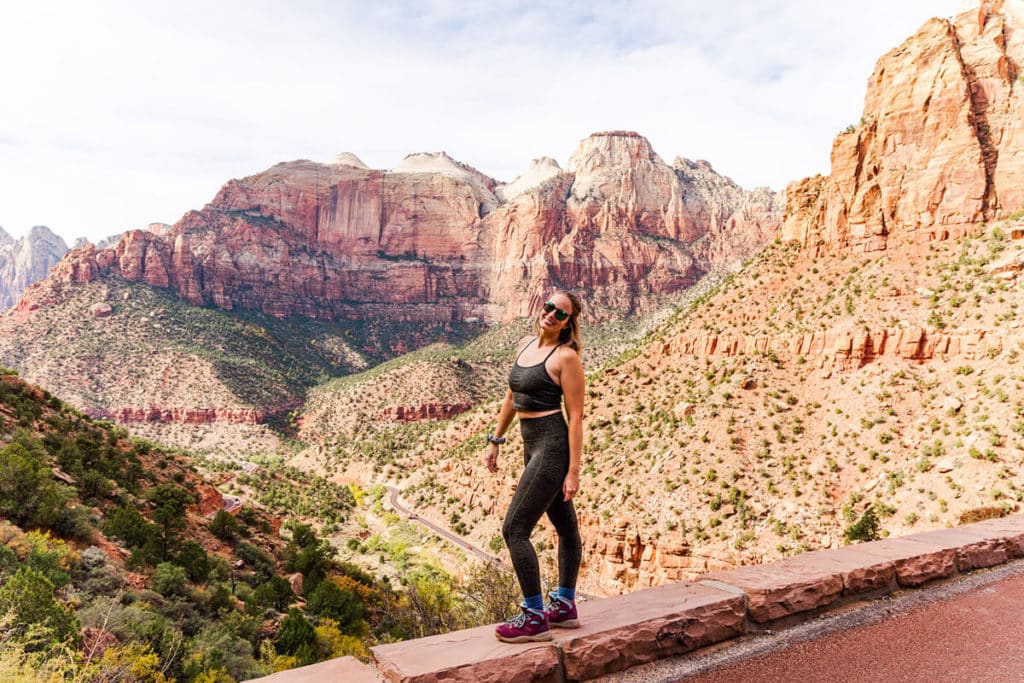 girl standing in Zion National Park