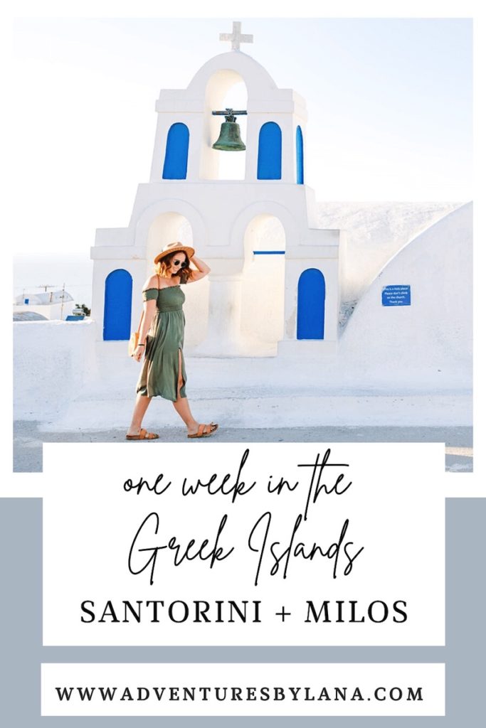 one week Greek islands itinerary graphic