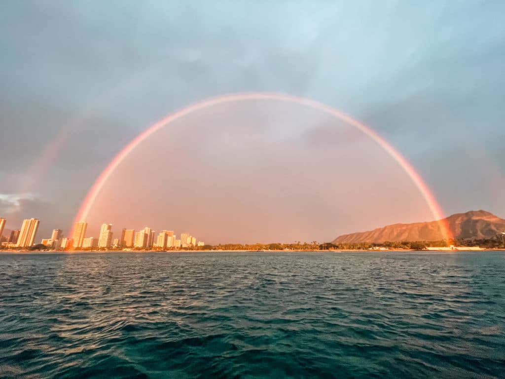 rainbow over Waikiki beach, Oahu