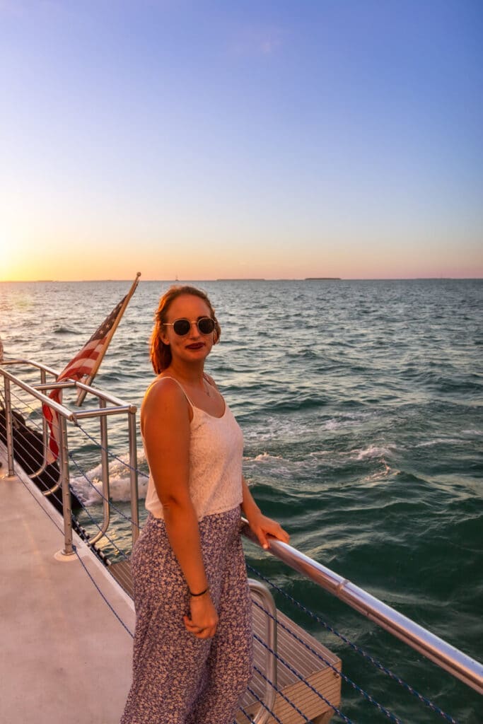 girl on Key West sunset cruise