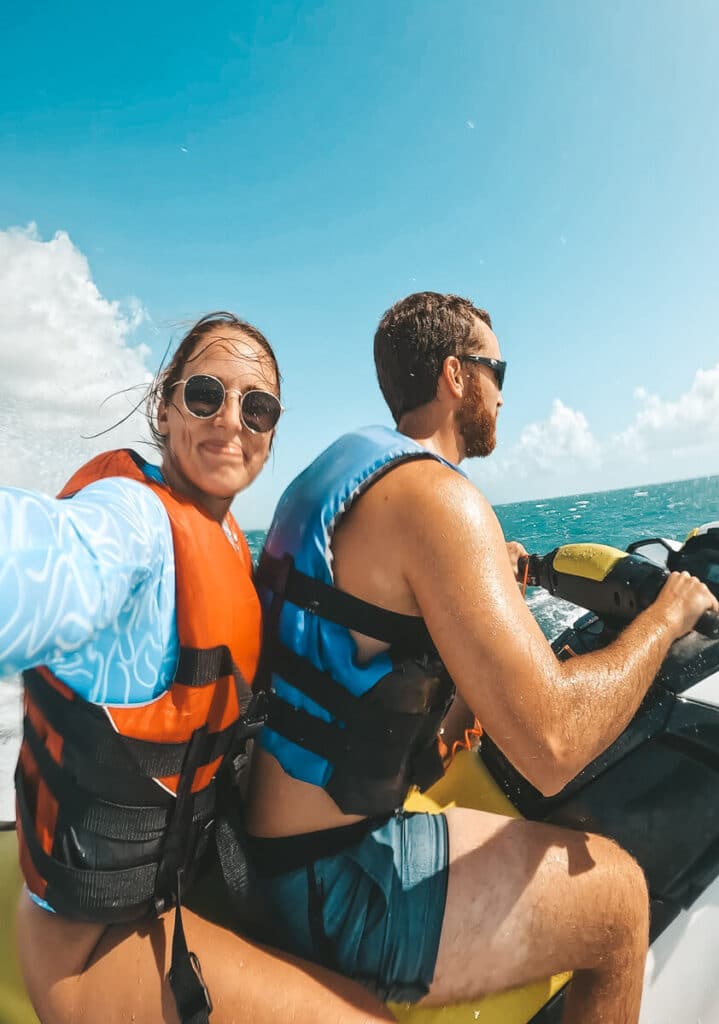 couple jet skiing in the Florida Keys