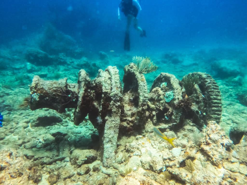 Underwater winch on Molasses Reef