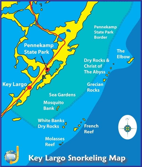 Key Largo Snorkeling Map