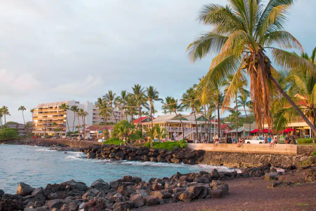 Kona Kailua Town in Hawaii