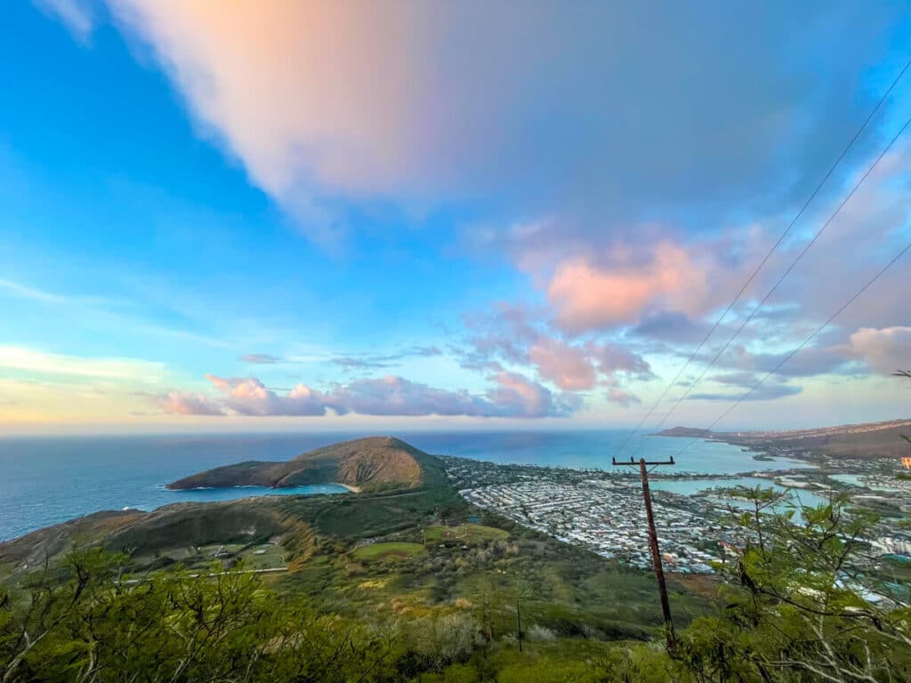 view from Koko head crater trail on Oahu