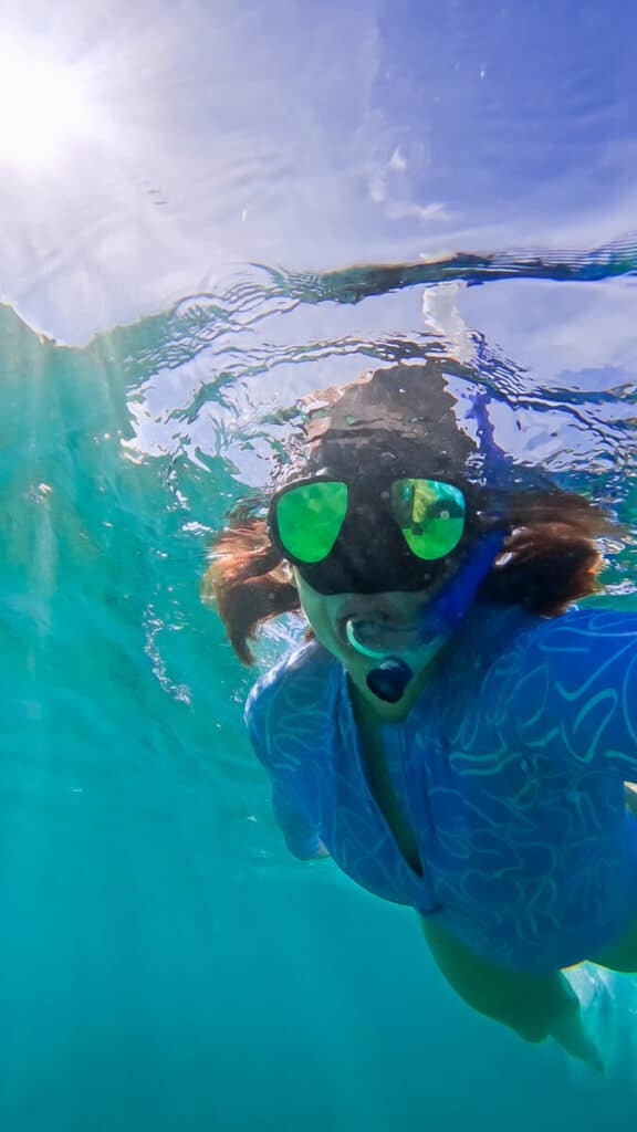 girl snorkeling at Hanauma Bay, Oahu