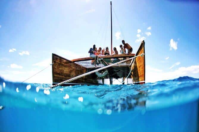 Polynesia Canoe Boat in water on Oahu
