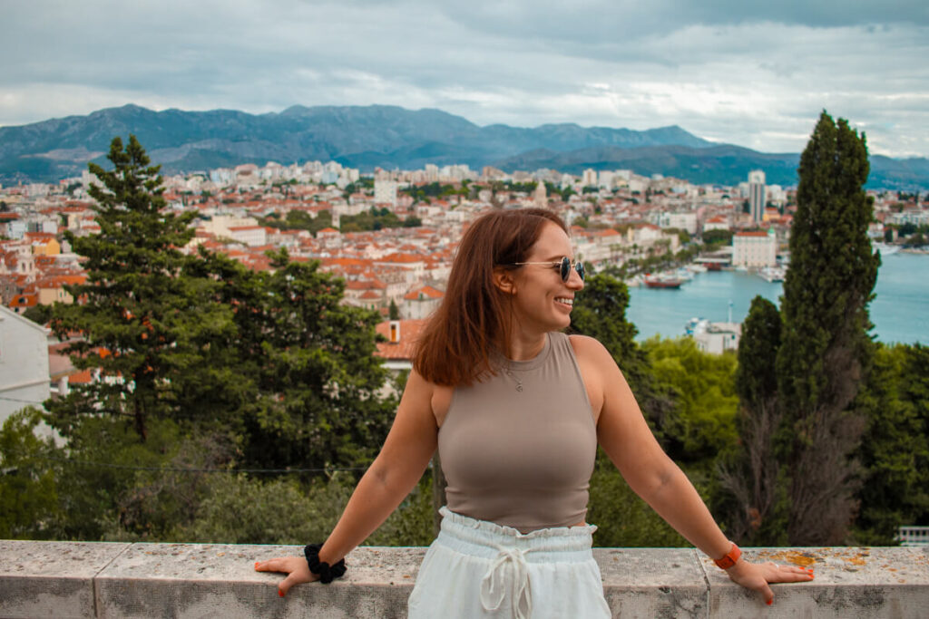 girl standing on Marjan Hill in Split, Croatia