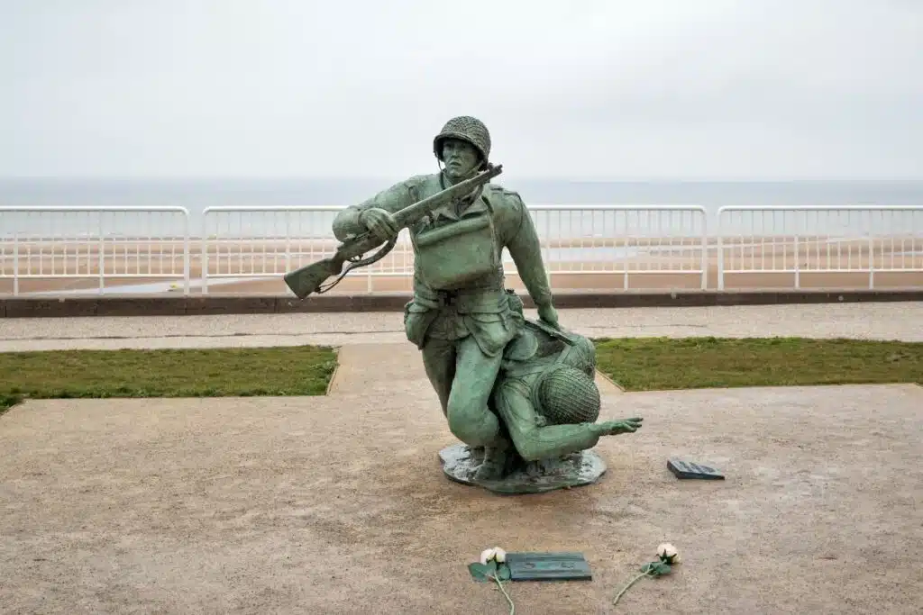Statue on Normandy Beach, France, Day Trip from Paris