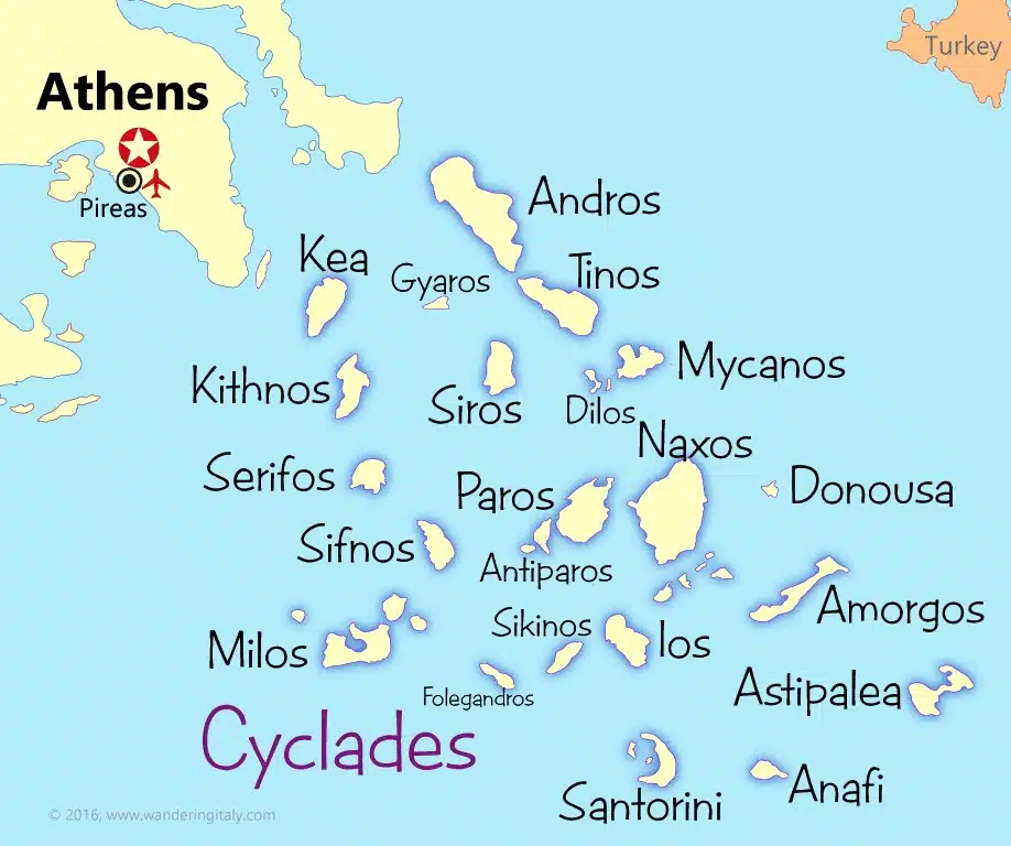 Cyclades Map of Milos
