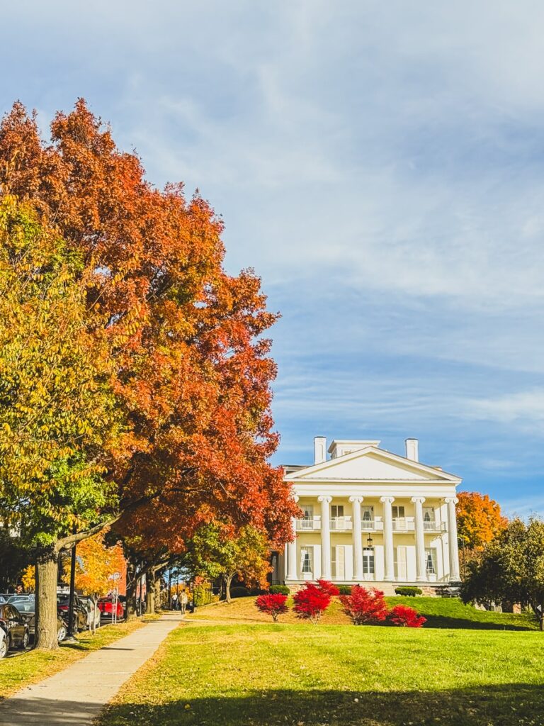 colonial house with trees in Burlington, Vermont