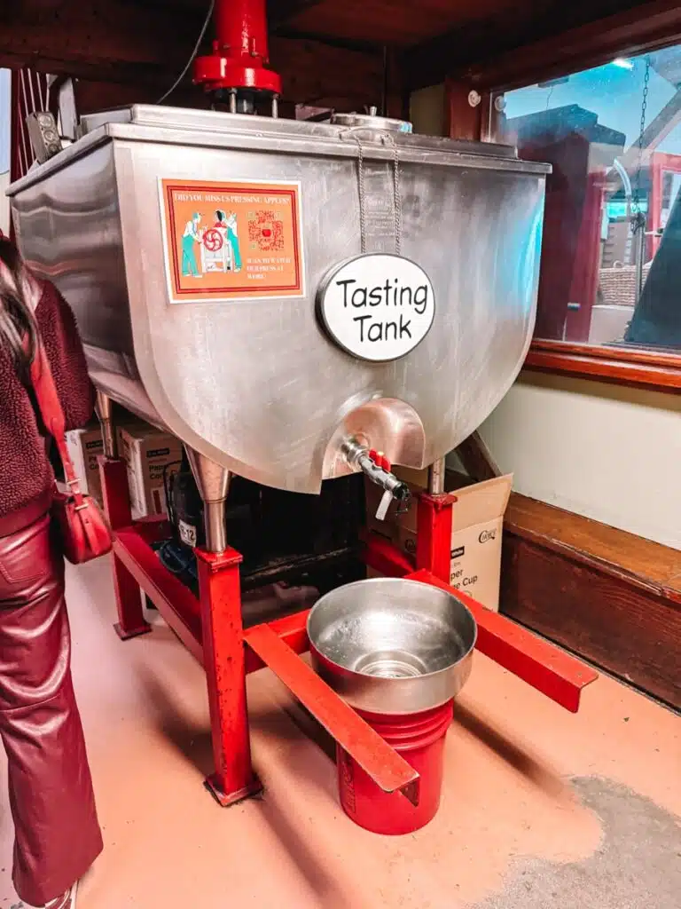 Tasting Tank at Cold Hollow Cider Mill in Stowe Vermont